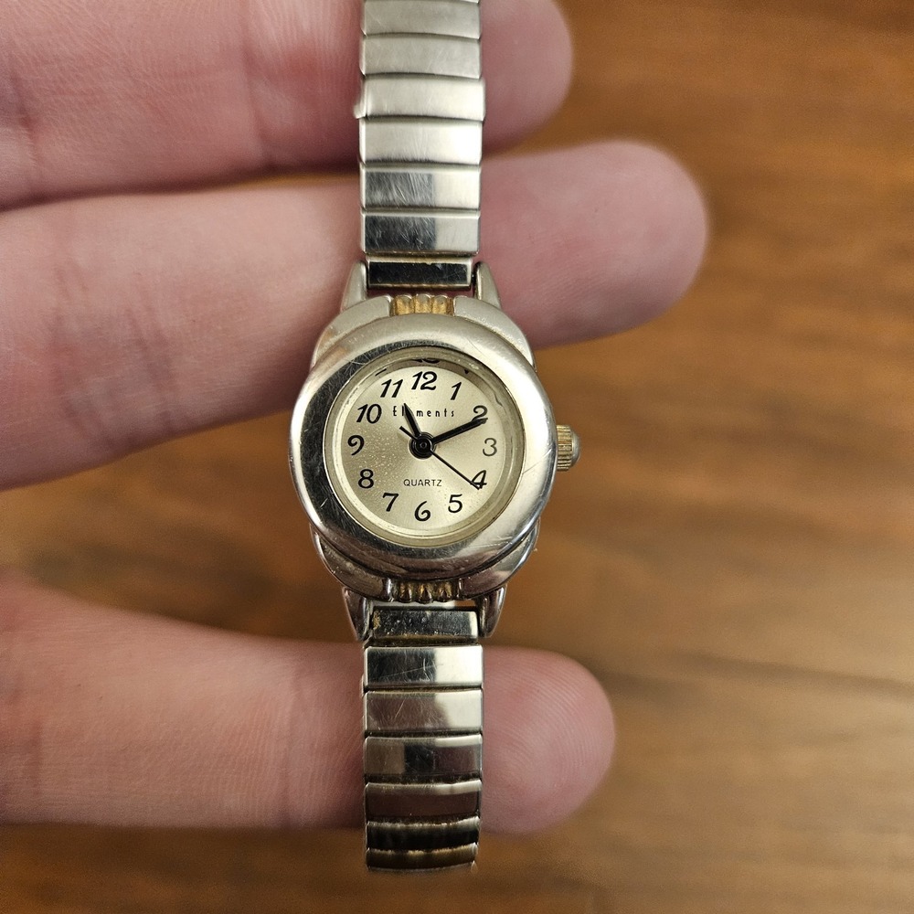 Vintage Elements Quartz Watch Women's Two Tone Watch Needs‎ New Battery Untested